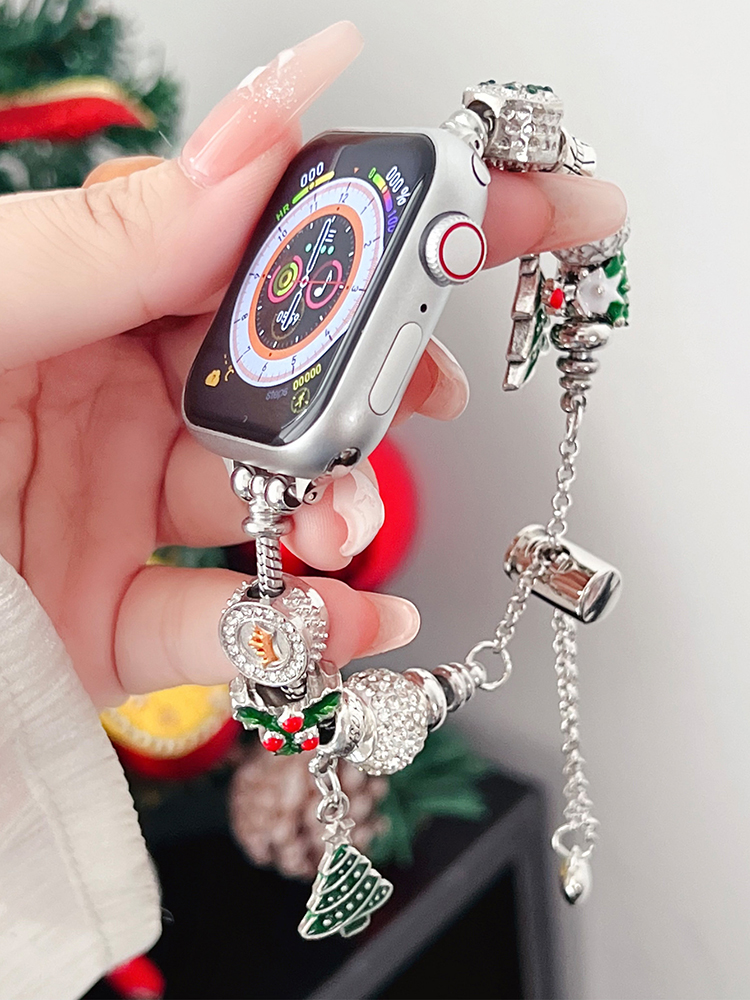 Christmas Ornament String Bracelet Stainless Steel Band