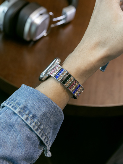 Starry Sky Colored Diamond Stainless Steel Band