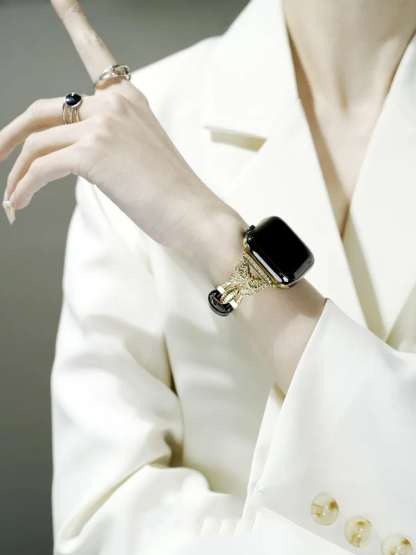 Bee Clasp with Leather Band for Apple Watch