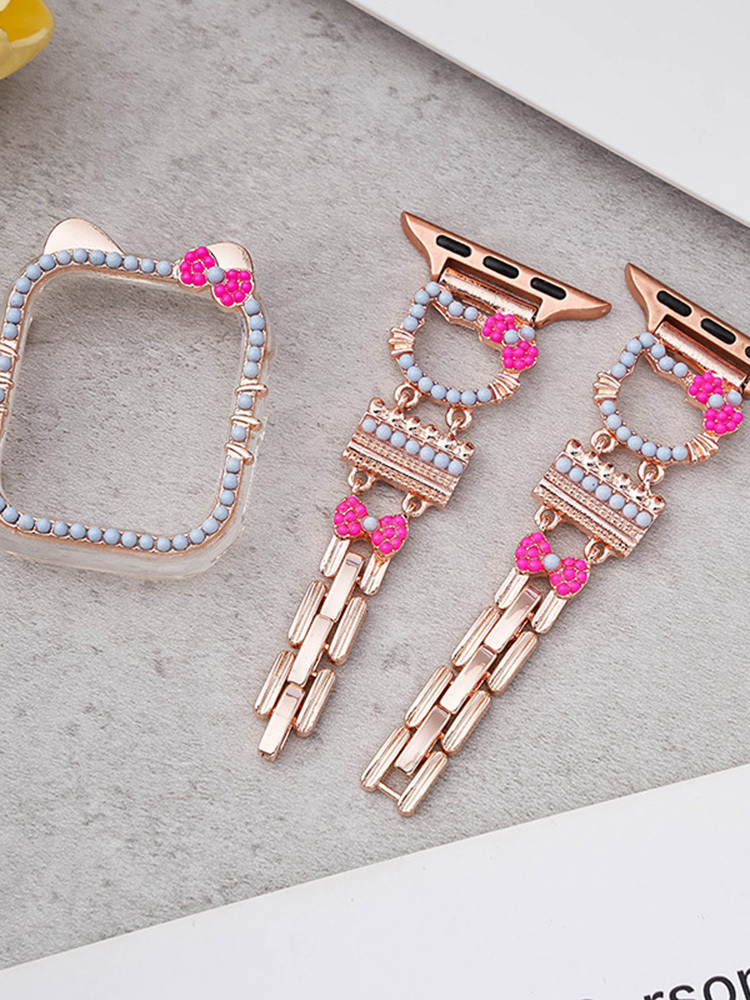 Mini Colored Beads Kitty Stainless Steel Band