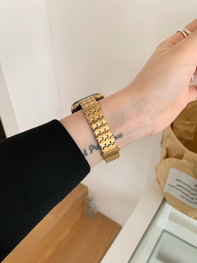 Houndstooth Stainless Steel Band