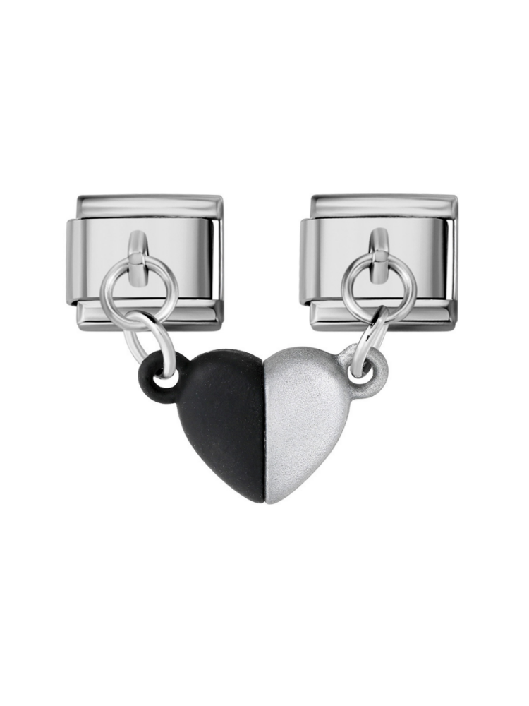 Magnetic Heart-Shaped Double Pendant Modular Charm