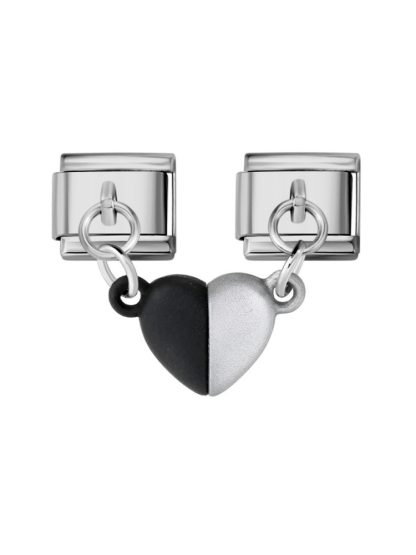 Magnetic Heart-Shaped Double Pendant Modular Charm