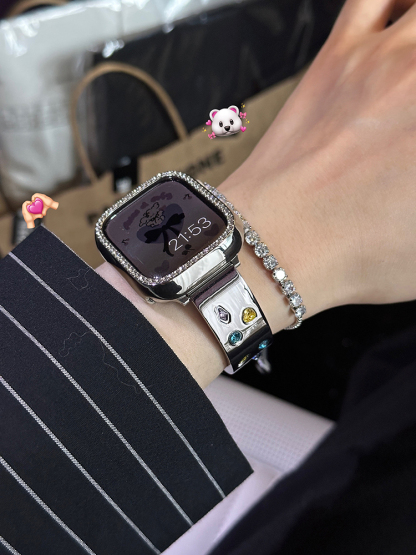 Five-color Zircon Bracelet Stainless Steel Band