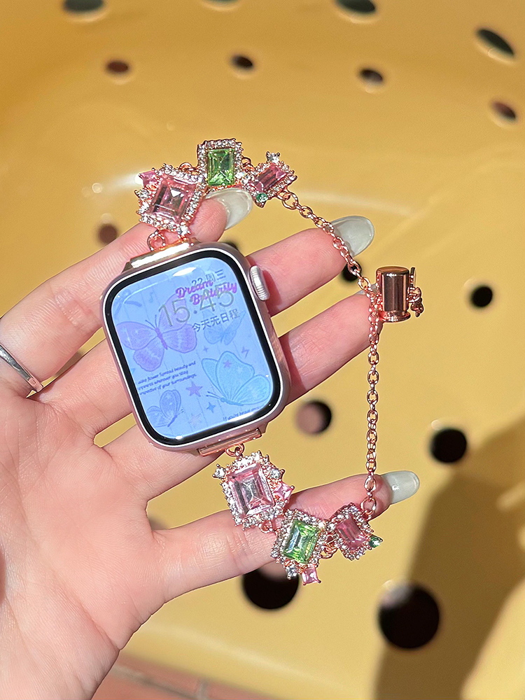 Candy Zircon Chain Stainless Steel Band