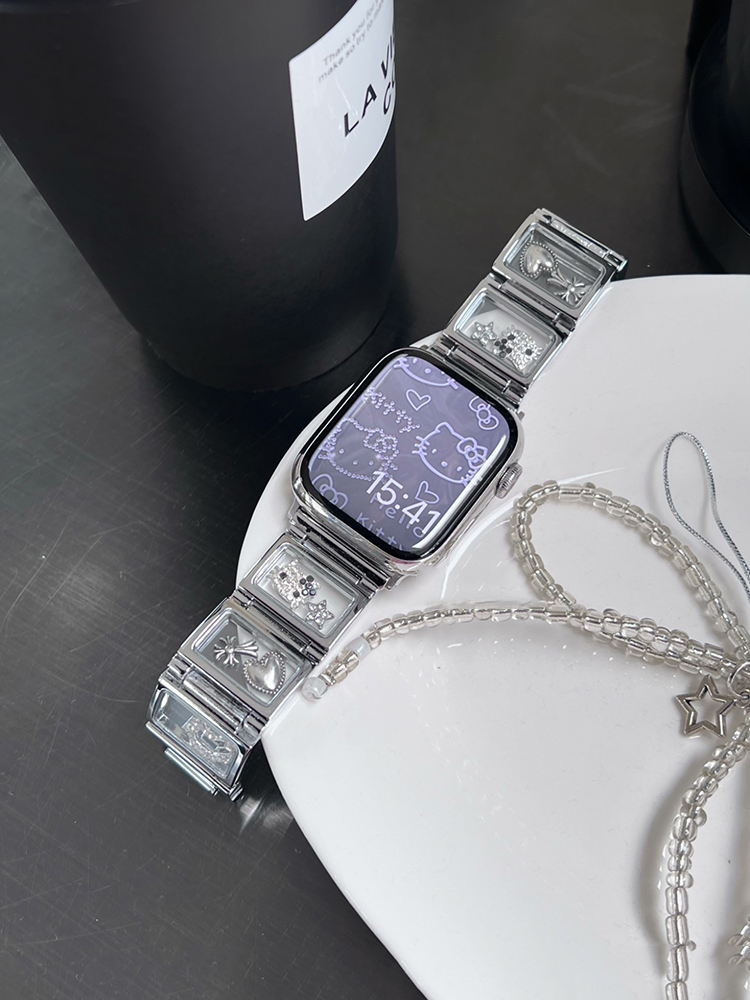 Glass Window Kitty Stainless Steel Band