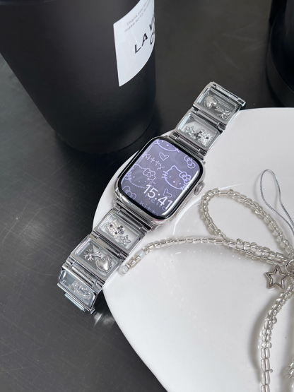 Glass Window Kitty Stainless Steel Band