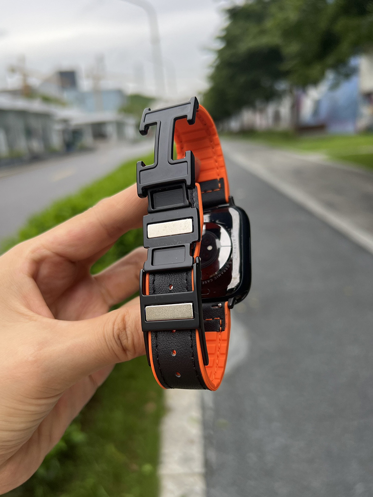 H Magnetic Buckle Leather with Silicone Band