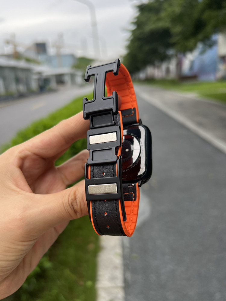 H Magnetic Buckle Leather with Silicone Band