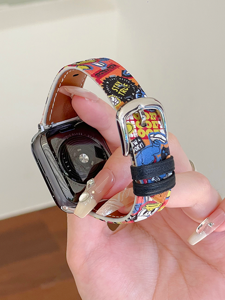 Mickey and Donald Duck Leather Band