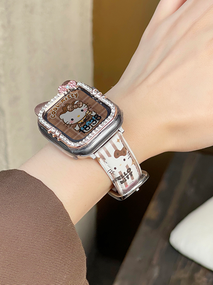 Coffee Kitty Graffiti Leather Band