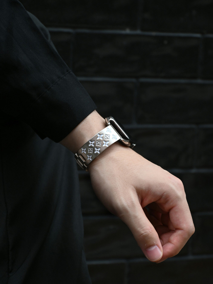 Retro Pattern Bracelet Stainless Steel Band for Man