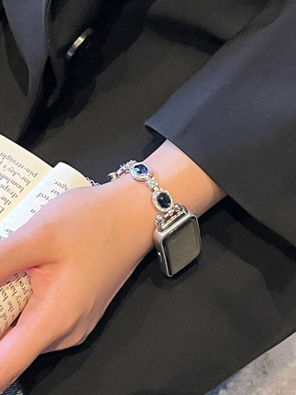 Blue Gemstone Stainless Steel Band