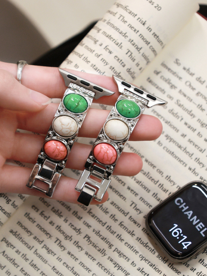 Natural Stone Inlay Stainless Steel Band