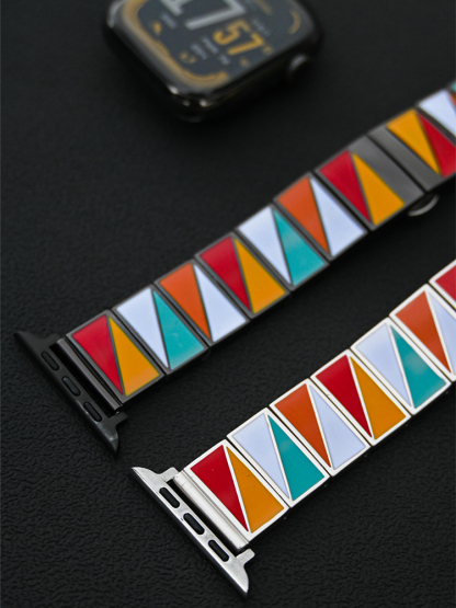 Multicolor Triangle Combination Stainless Steel Band