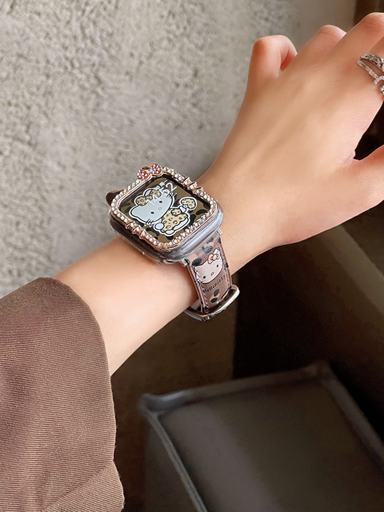 Kitty Leopard Leather Band