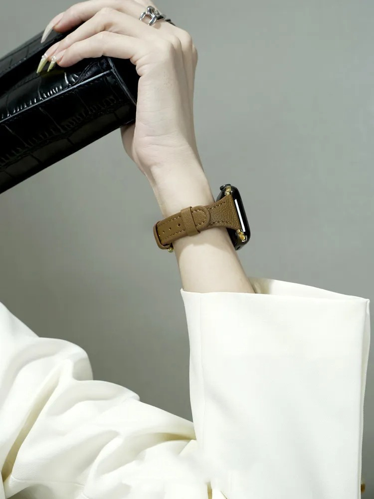 Litchi Grain Fine Leather Band for Apple Watch