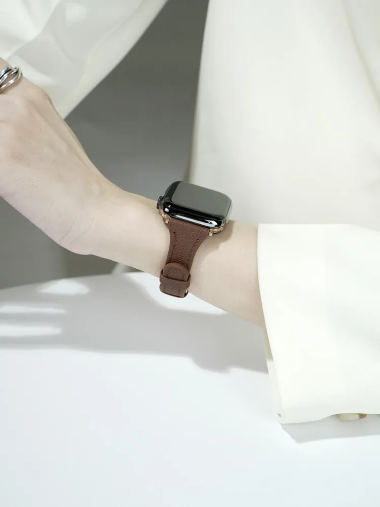 Litchi Grain Fine Leather Band for Apple Watch