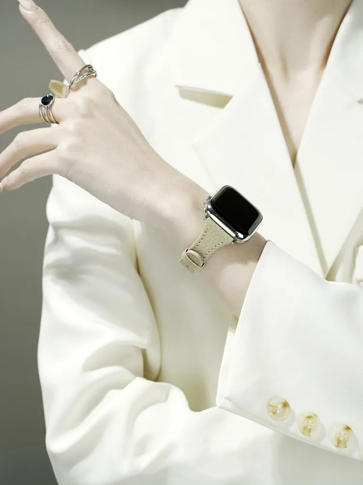 Litchi Grain Fine Leather Band for Apple Watch