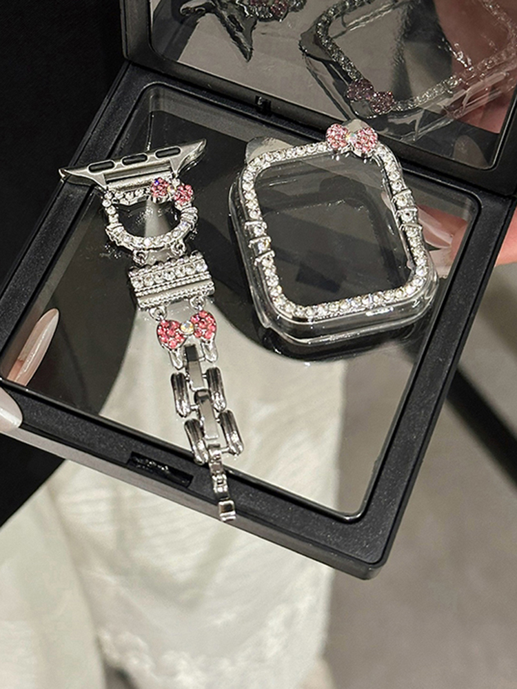 Diamond-encrusted Kitty Stainless Steel Band