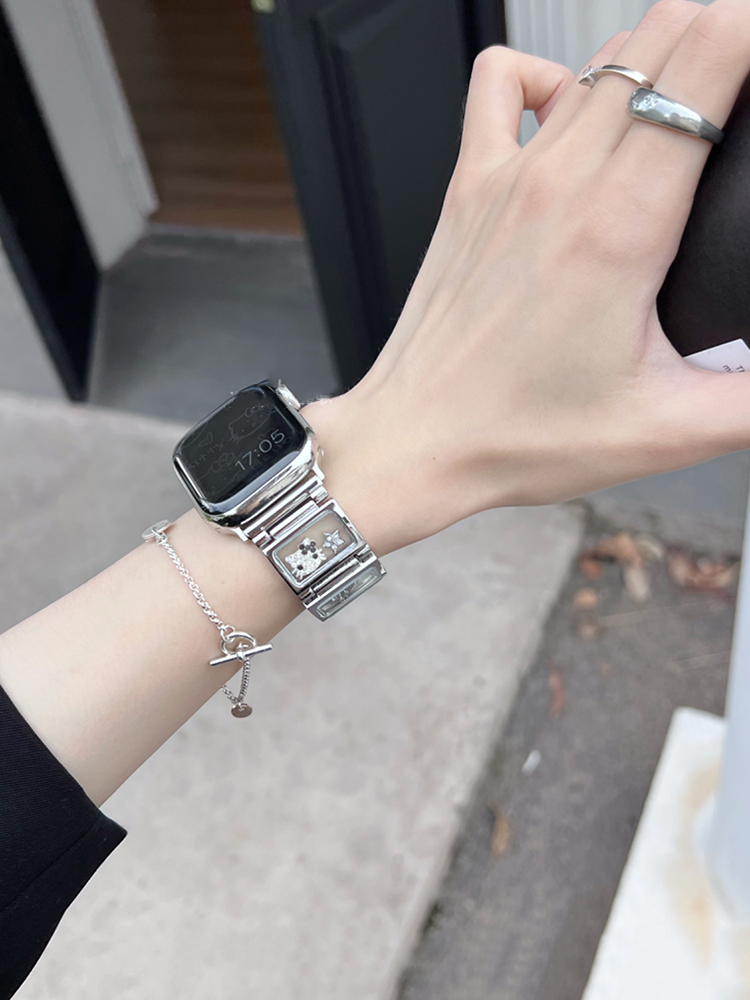 Glass Window Kitty Stainless Steel Band