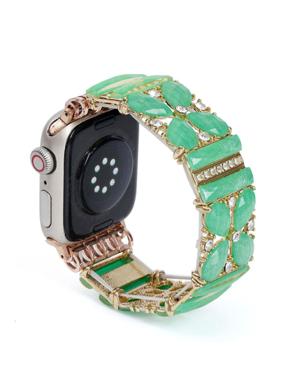 Green Floral Weave Resin Band for Apple Watch