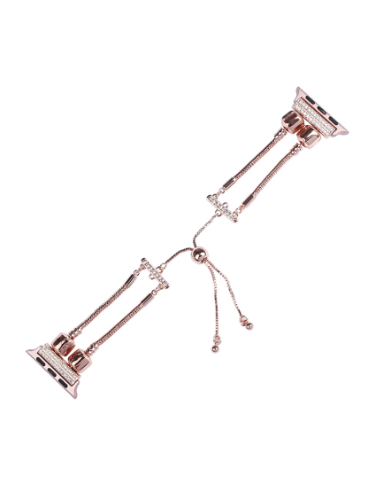 Double Row Beaded Bracelet Stainless Steel Band