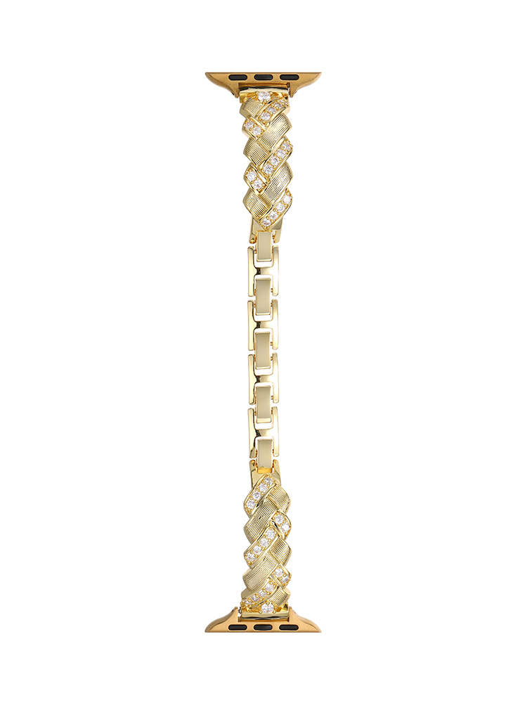 Zircon Woven Pattern Bracelet Stainless Steel Band