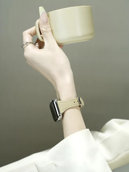 Litchi Grain Fine Leather Band for Apple Watch