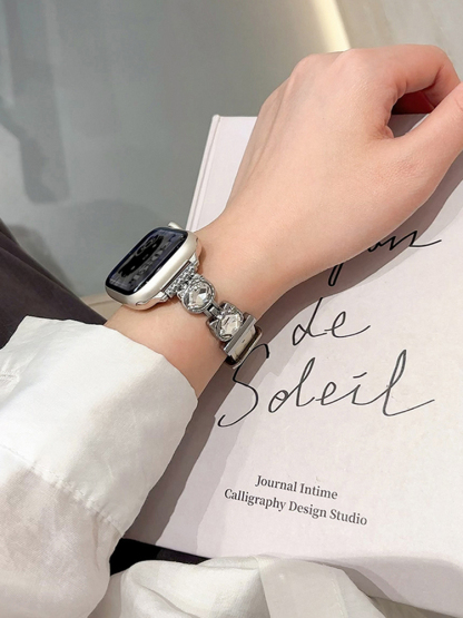 Zircon Kitty Buckle Leather Band