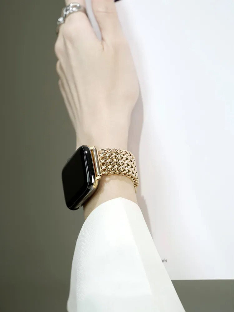 Four-row Chain Braided Stainless Steel Band for Apple Watch