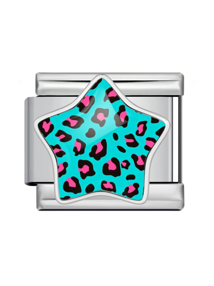 Leopard-Print Star Modular Charm