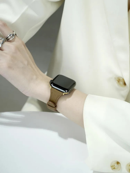 Litchi Grain Fine Leather Band for Apple Watch