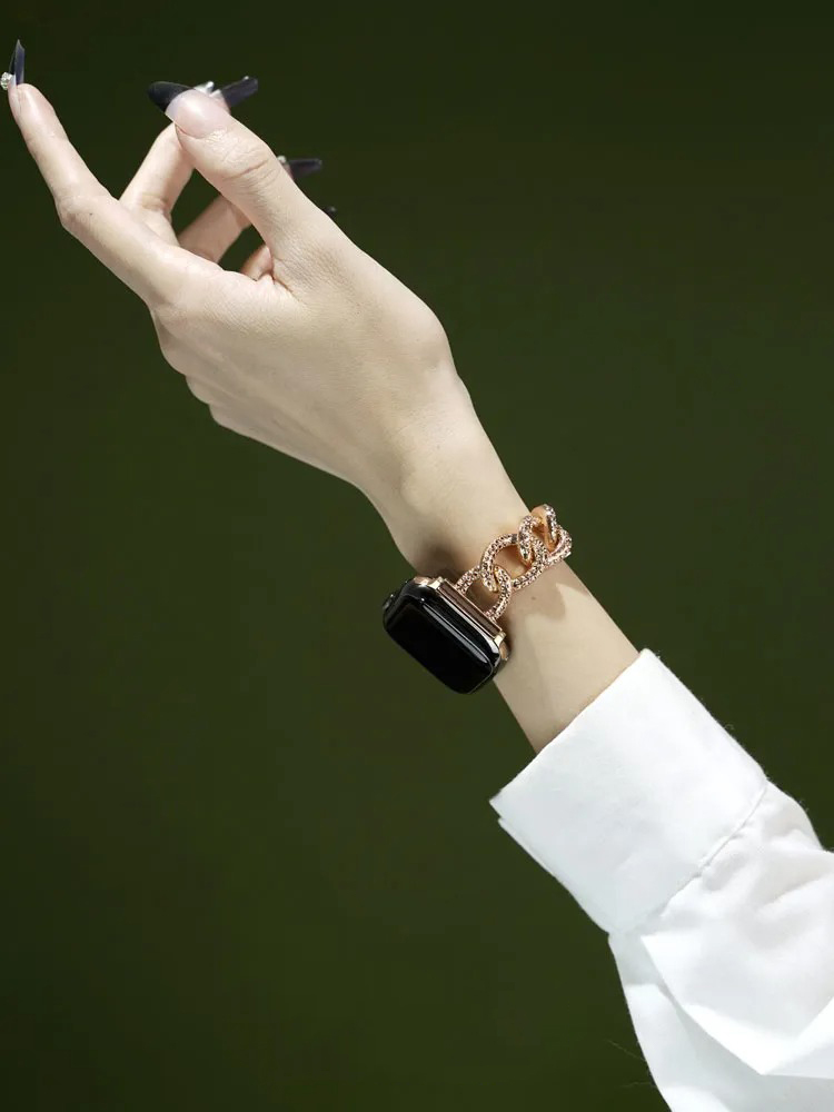 Honeycomb Rhinestone Inlay Stainless Steel Band for Apple Watch