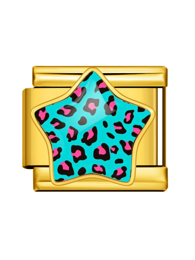 Leopard-Print Star Modular Charm