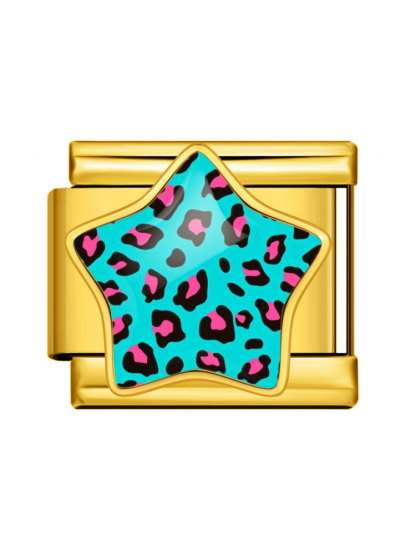 Leopard-Print Star Modular Charm