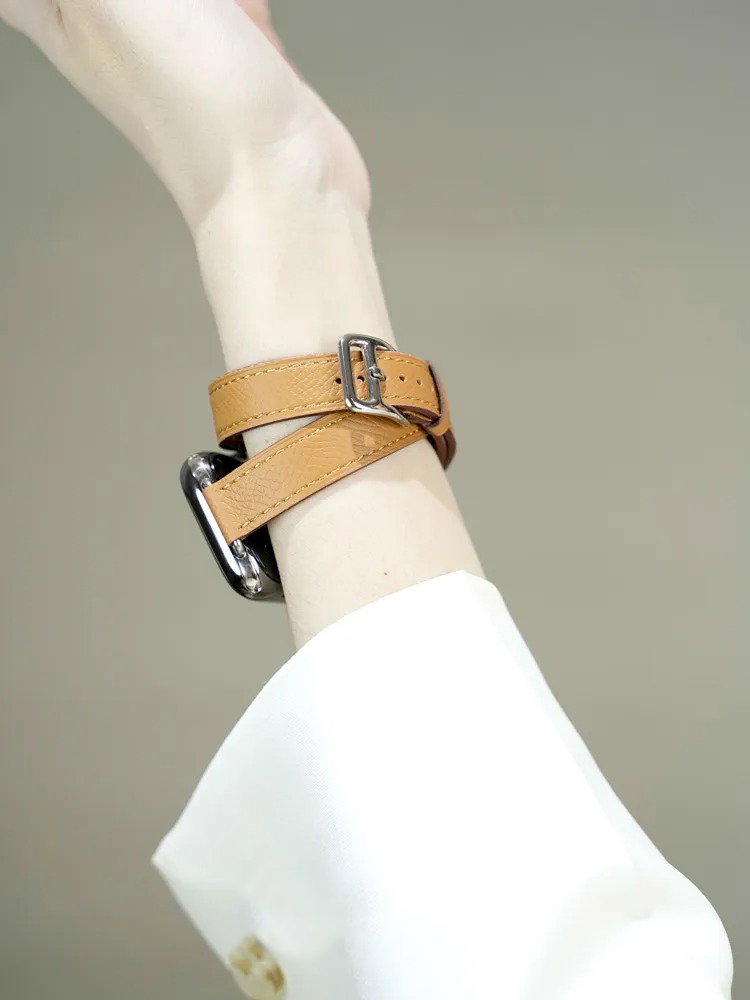 Double Tour Slim Wrap Leather Band for Apple Watch
