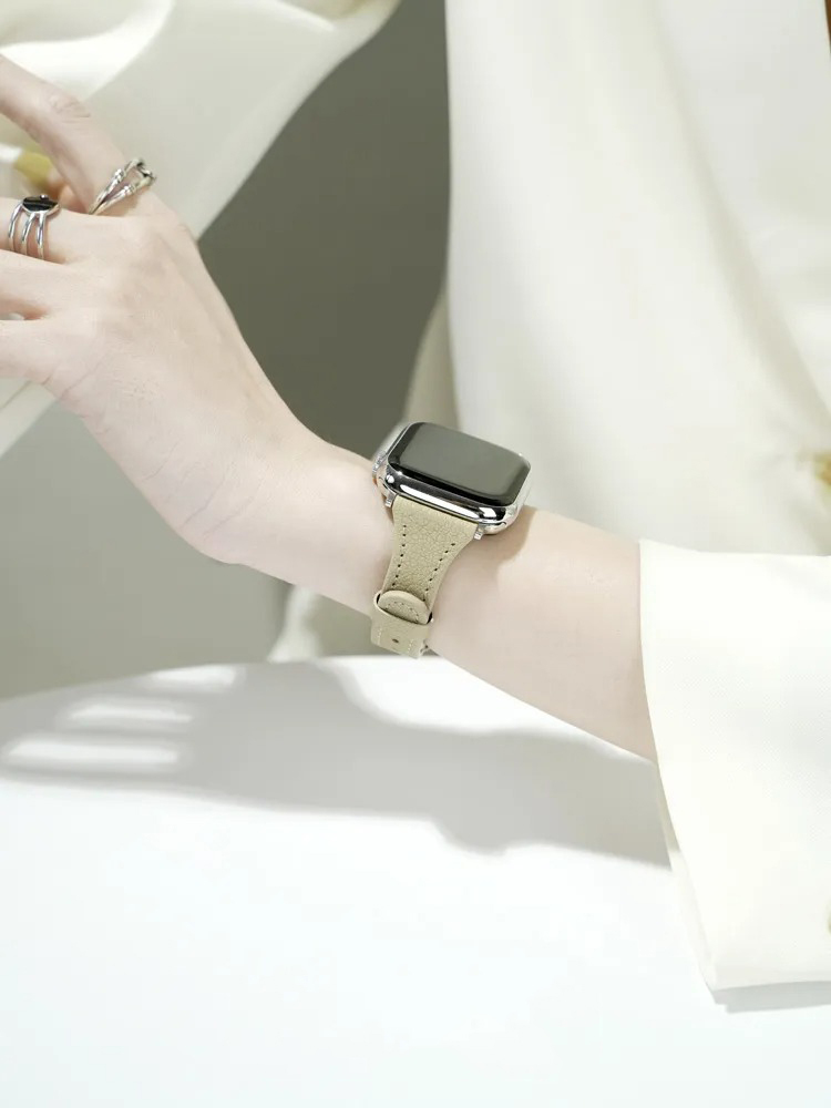 Litchi Grain Fine Leather Band for Apple Watch