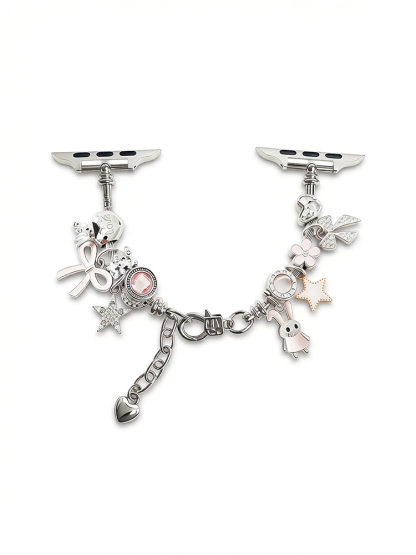 Pink Bow Bunny Crystal Beaded Band for Apple Watch