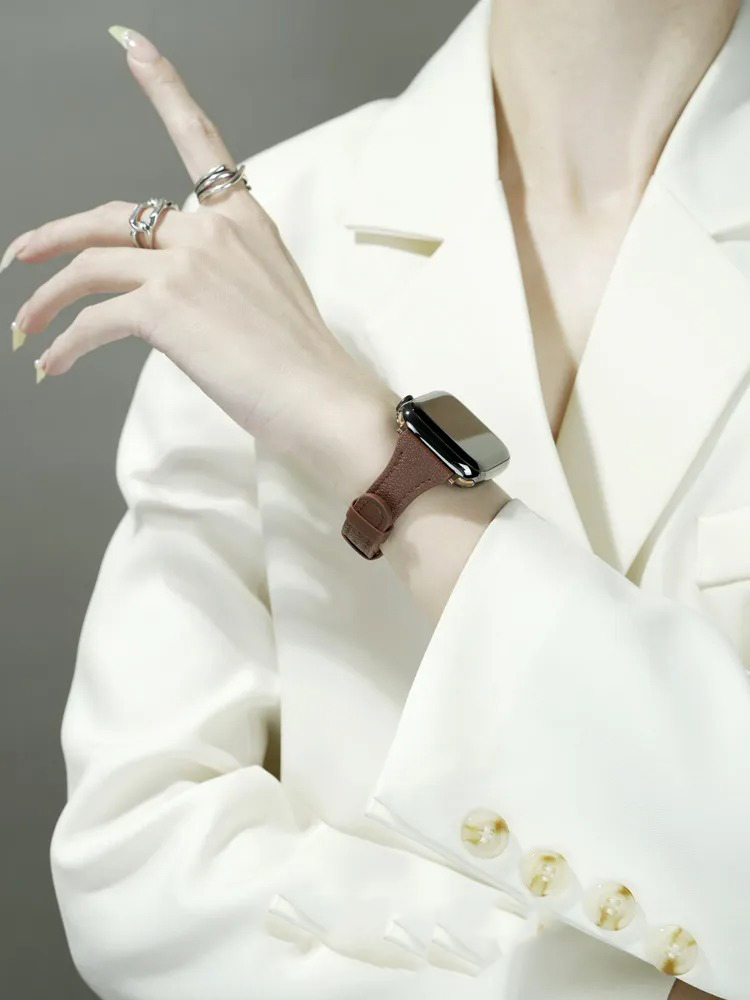 Litchi Grain Fine Leather Band for Apple Watch