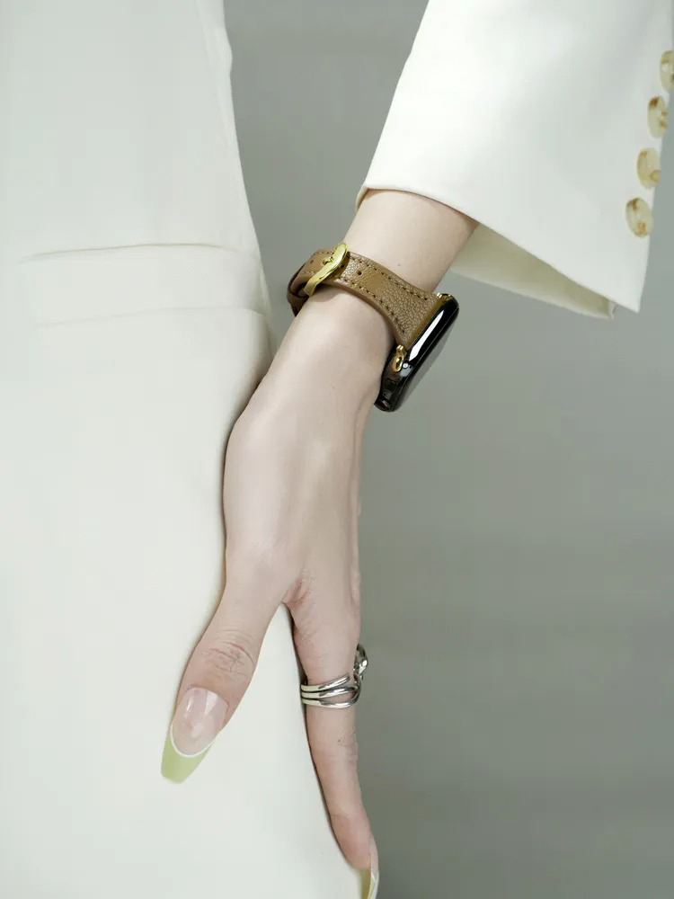 Litchi Grain Fine Leather Band for Apple Watch