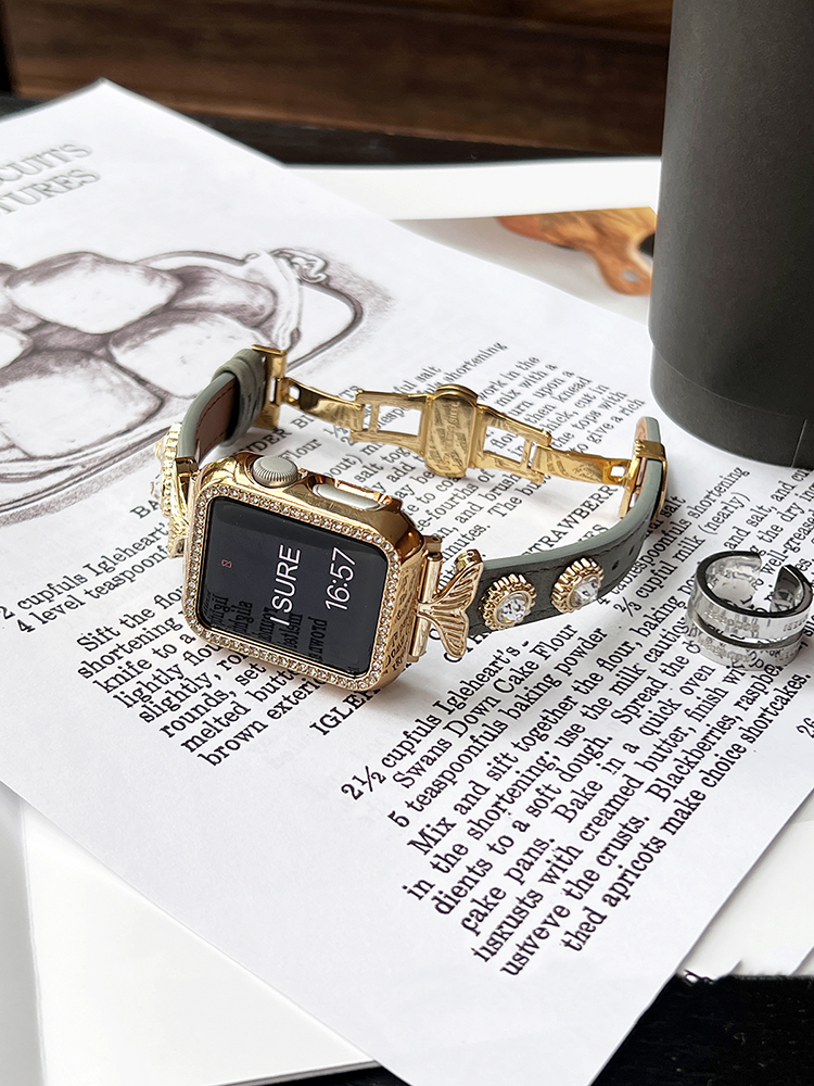 Super Shiny Zircon Mermaid Tail Leather Band