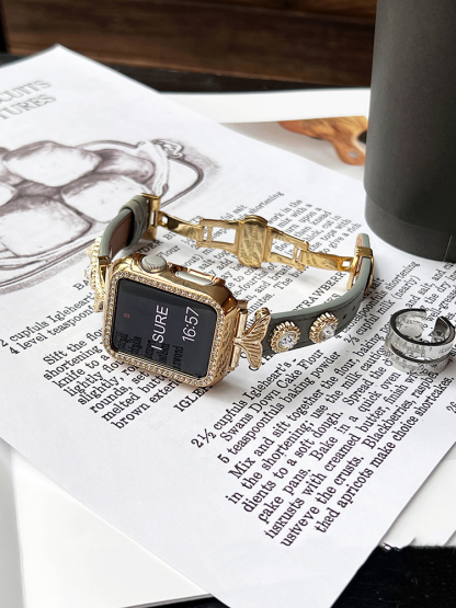 Super Shiny Zircon Mermaid Tail Leather Band