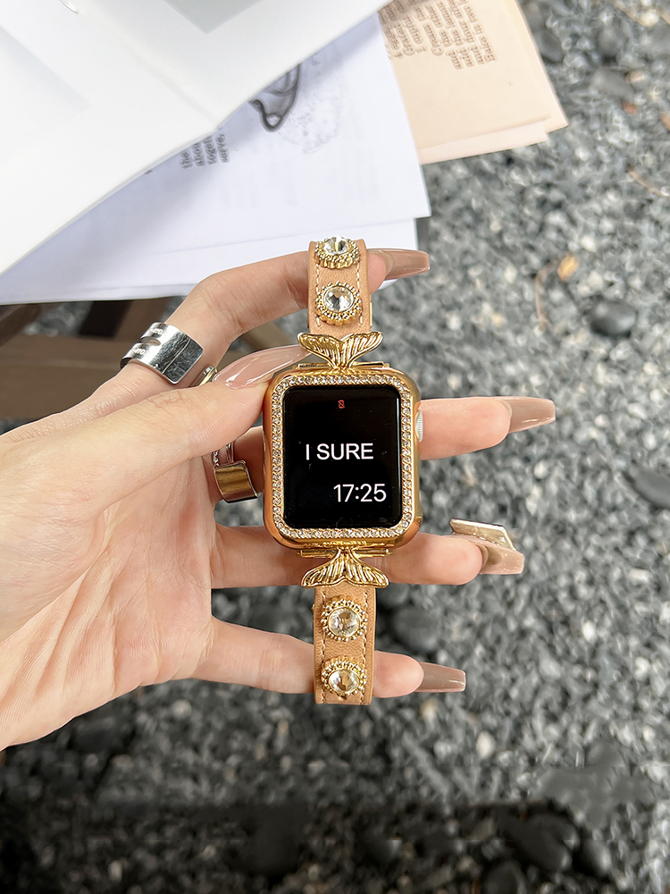 Super Shiny Zircon Mermaid Tail Leather Band