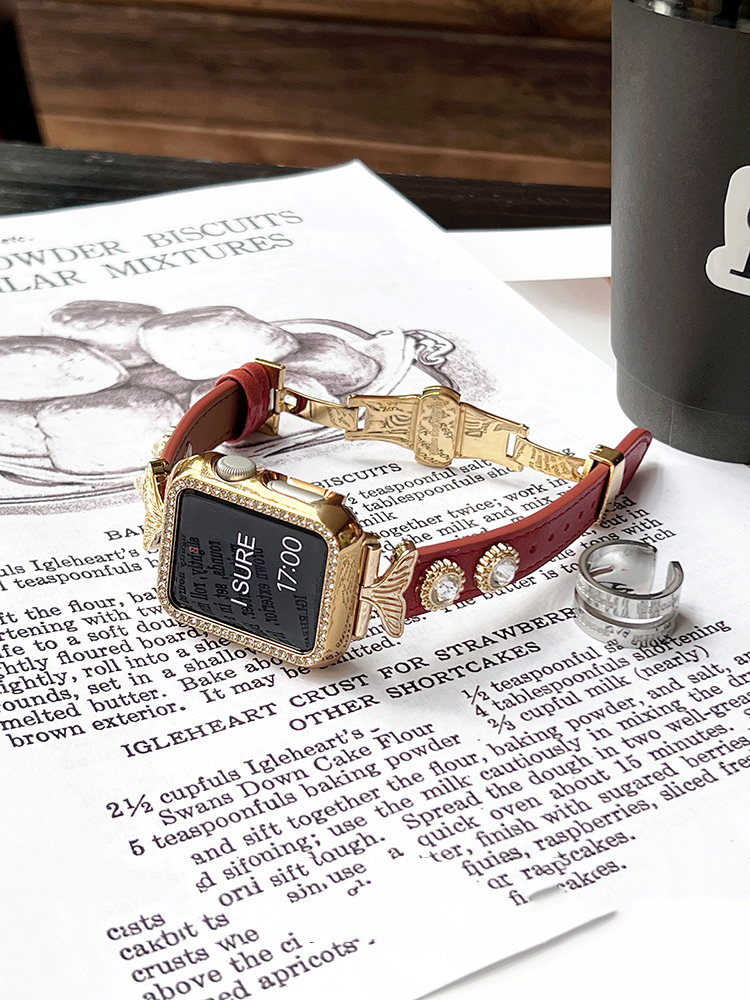 Super Shiny Zircon Mermaid Tail Leather Band