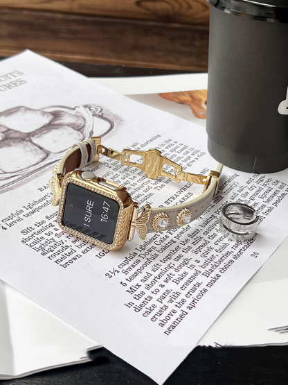 Super Shiny Zircon Mermaid Tail Leather Band