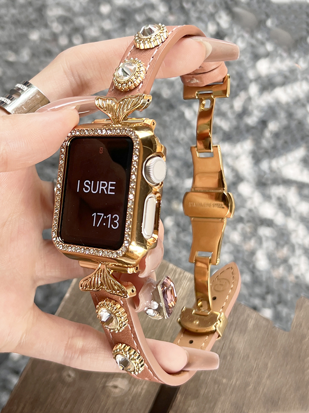 Super Shiny Zircon Mermaid Tail Leather Band