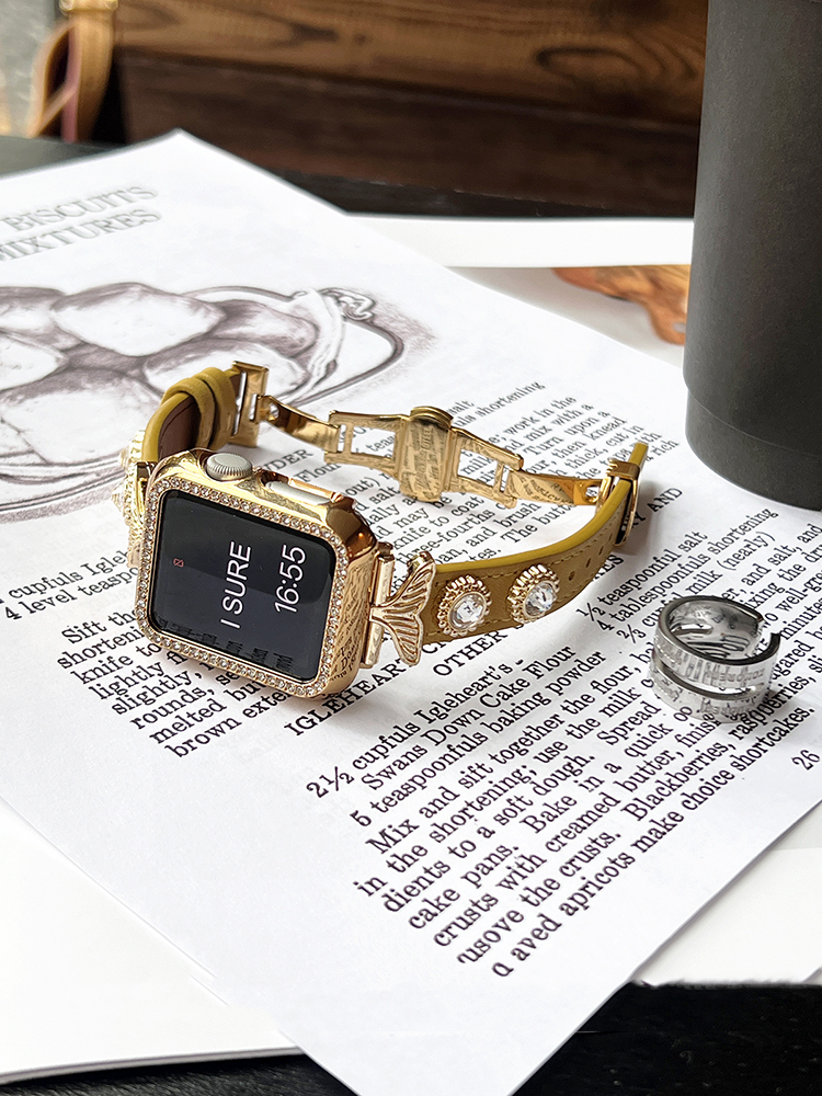 Super Shiny Zircon Mermaid Tail Leather Band