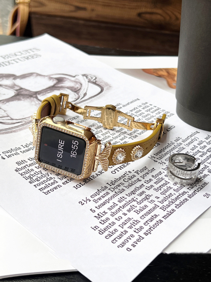 Super Shiny Zircon Mermaid Tail Leather Band