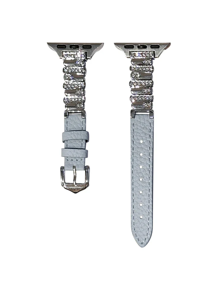 Irregular Arrangement of Diamonds Leather Band for Apple Watch